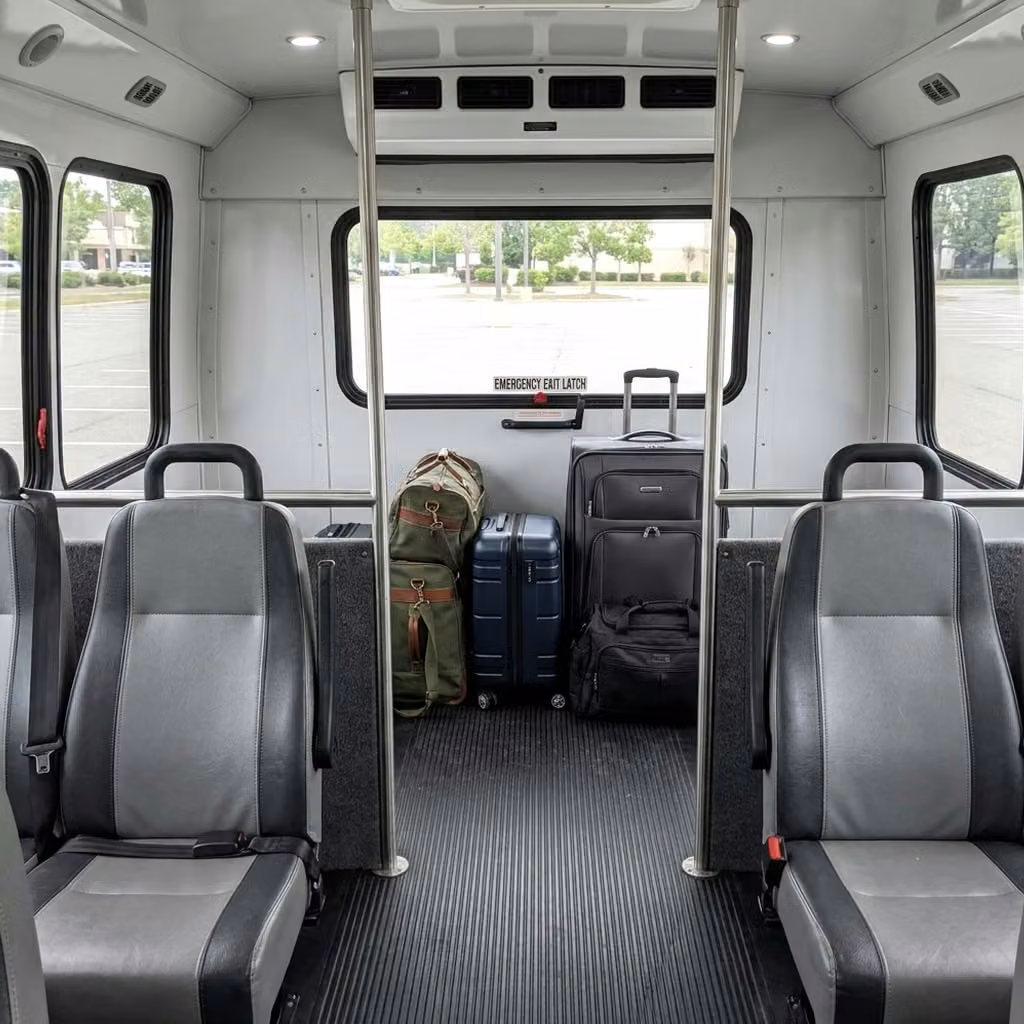 chamblee 28 passenger minibus luggage area