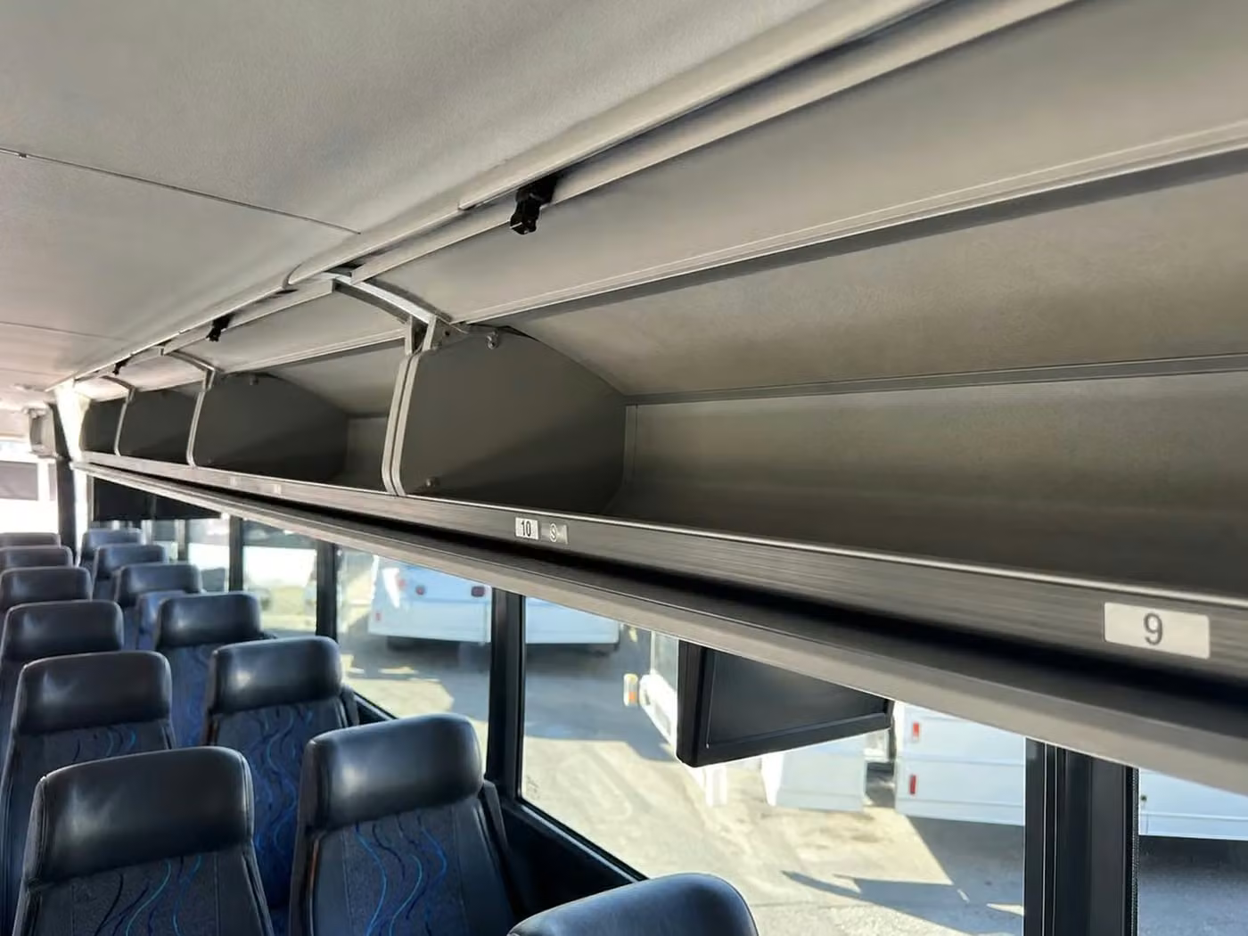 chamblee 56 passenger charter bus overhead storage