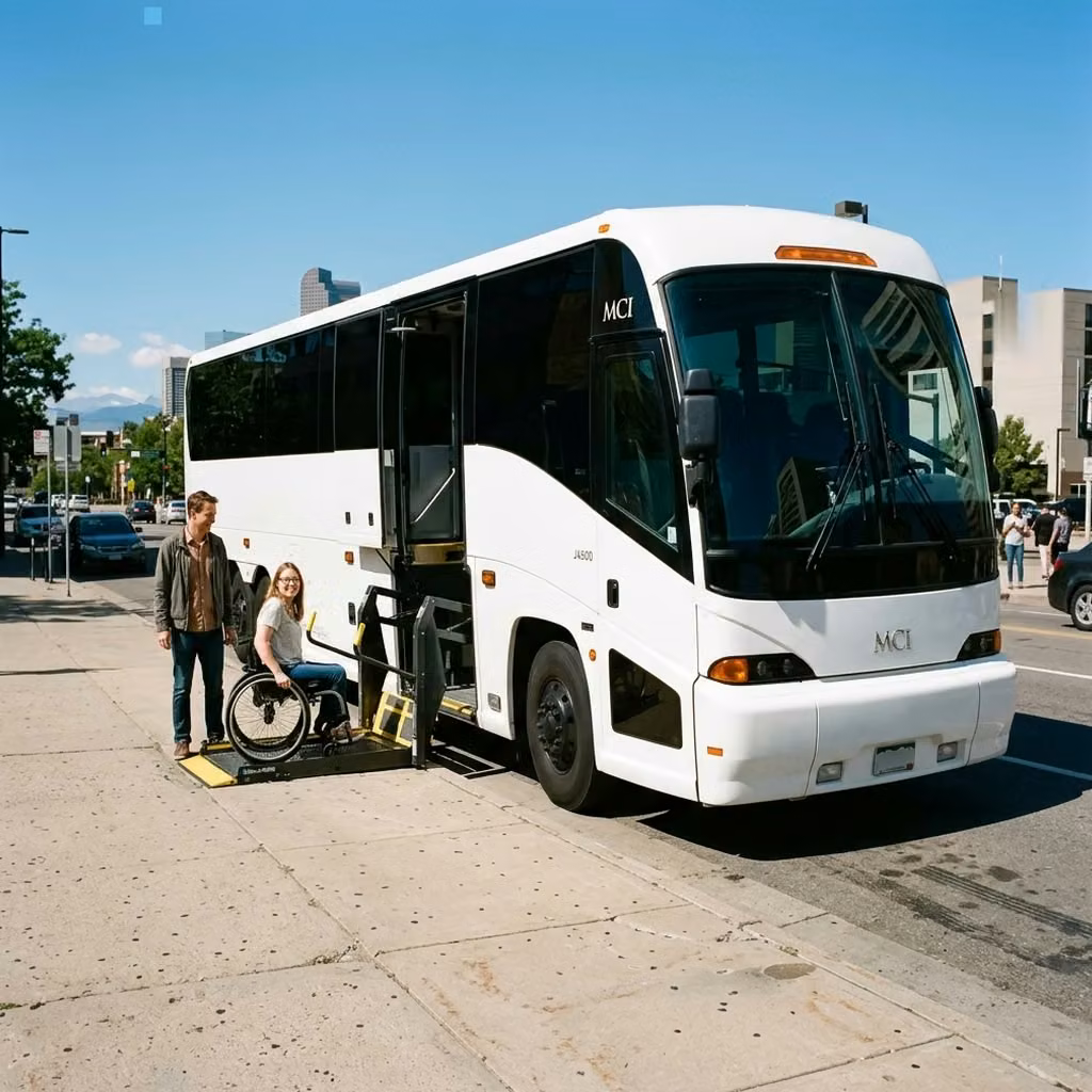 chamblee 56 passenger charter bus wheelchair lift